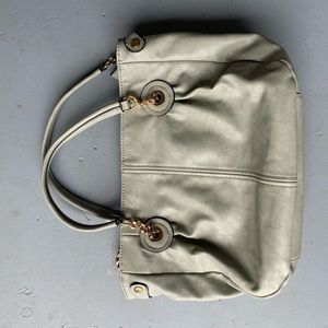 Light green faux leather shoulder bag purse